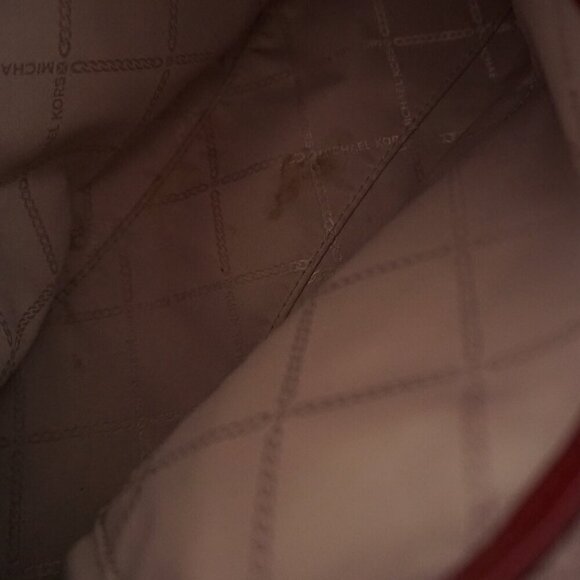 Michael Kors Burgundy Red Crosby Pebbled Leather Zip Closure Shoulder Bag Purse - Picture 15 of 16